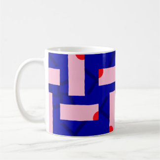 De Café Caneca com Estampa Ousada Rosa e Azul Cobalto da B
