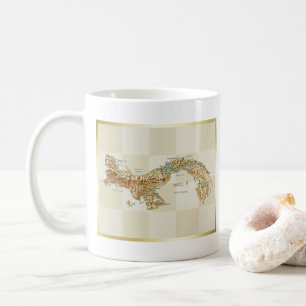 De Café Caneca com Faixa e Mapa do Panamá