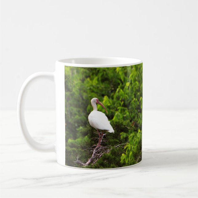 De Café Caneca com Foto do Pássaro Íbis Branco (Esquerda)