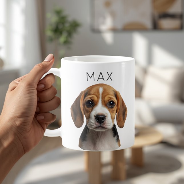 De Café Caneca com Foto e Nome Personalizado do Cachorro (Criador carregado)