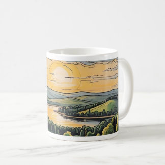De Café Caneca com ilustração do pôr do sol