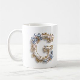 De Café Caneca com Letra 'D' Barroca para uma Princesa do 
