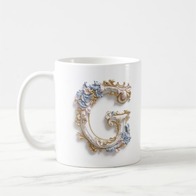 De Café Caneca com Letra 'D' Barroca para uma Princesa do  (Esquerda)