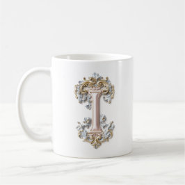 De Café Caneca com Letra 'I' Barroca para uma Princesa do 