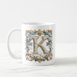 De Café Caneca com Letra 'K' Barroca para uma Princesa do 