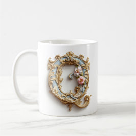 De Café Caneca com Letra 'Q' Barroca para uma Princesa do 