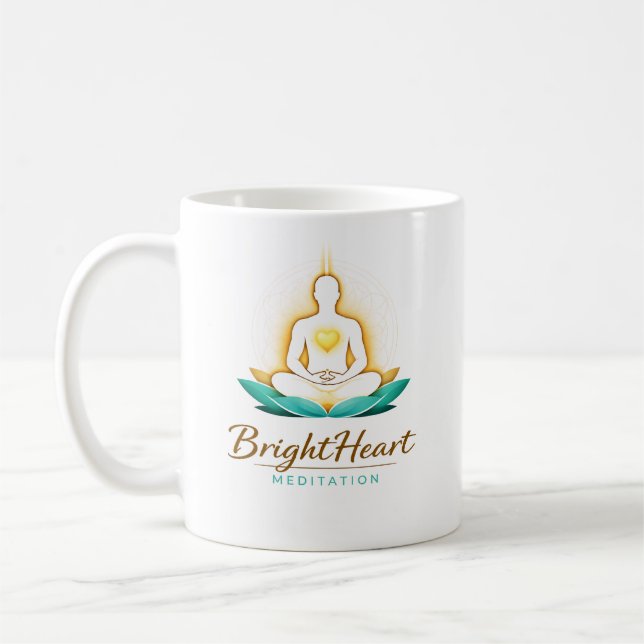 De Café Caneca com logotipo da Meditação Masculina Brighth (Esquerda)