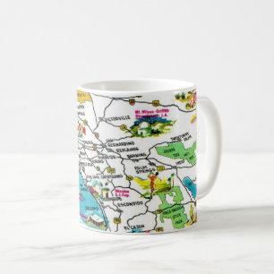 De Café Caneca com Mapa Antigo da Califórnia do Sul
