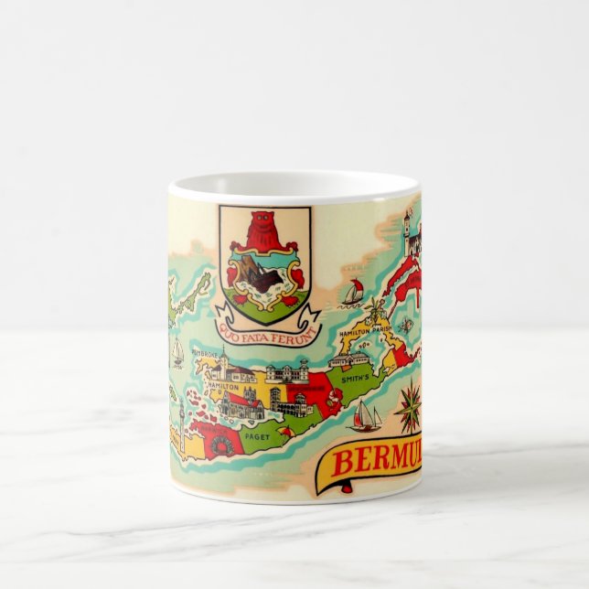 De Café Caneca com Mapa Antigo das Bermudas (Centro)