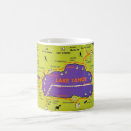 De Café Caneca com Mapa Antigo do Lago Tahoe