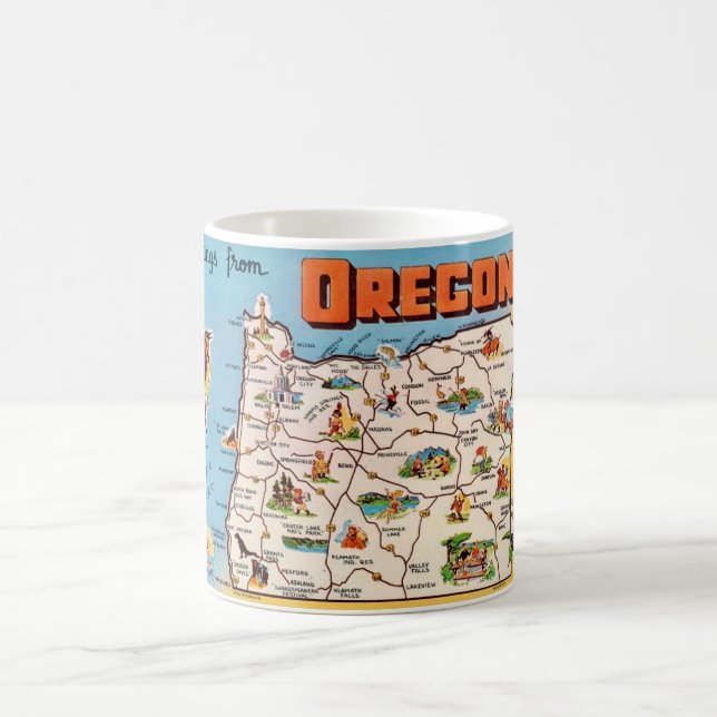 De Café Caneca com Mapa Antigo do Oregon (Centro)