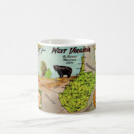 De Café Caneca com Mapa da Virgínia Ocidental