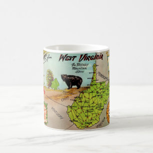 De Café Caneca com Mapa da Virgínia Ocidental