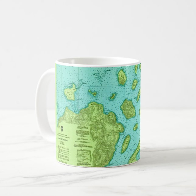 De Café Caneca com Mapa das Ilhas Apostle (Frente Esquerda)