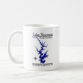 De Café Caneca com Mapa Detalhado do Lago Norman Carolina 