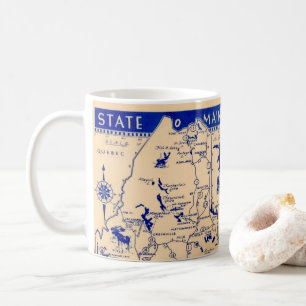 De Café Caneca com Mapa do Estado do Maine