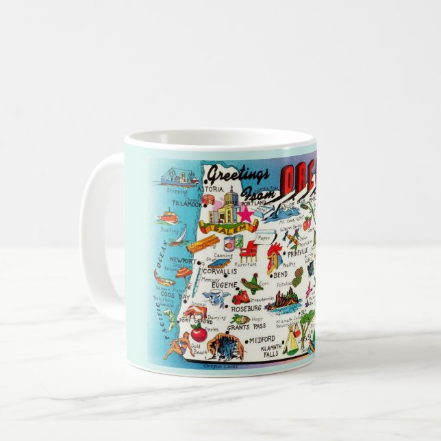 De Café Caneca com Mapa do Oregon (Frente Esquerda)