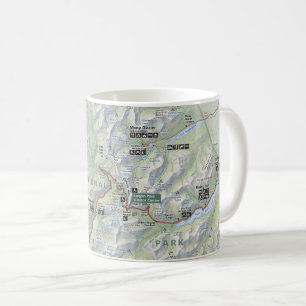 De Café Caneca com mapa do Parque Nacional Glacier