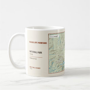 De Café Caneca com Mapa do Parque Nacional Guadalupe Mount