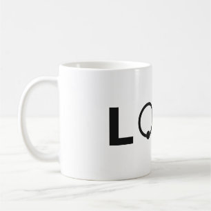 De Café Caneca com Marca D'água LOVE Preta