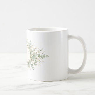 De Café Caneca com Monograma Botânico Personalizado, Eucal