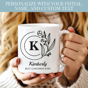 De Café Caneca com Nome Inicial Personalizado para Present