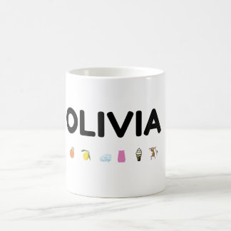 De Café caneca com nome Olivia