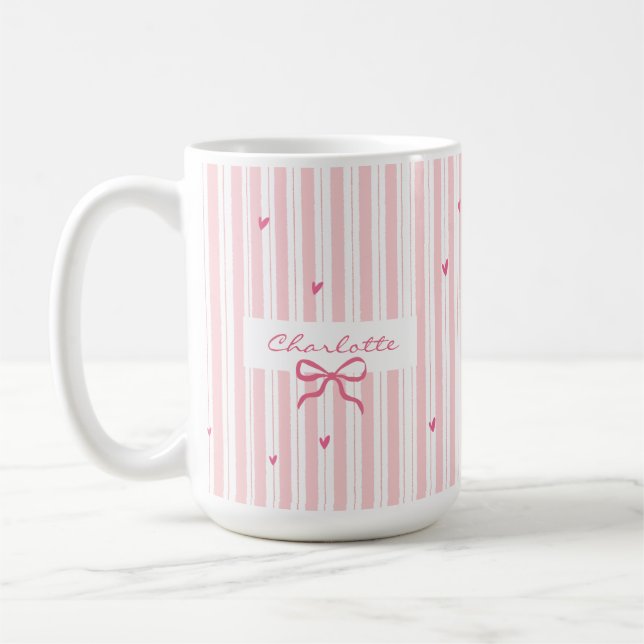 De Café Caneca com Nome Personalizado e Listras para o Pap (Esquerda)