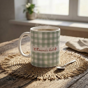 De Café Caneca com Nome Personalizado e Padrão Xadrez Fofo