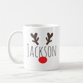De Café Caneca com o nariz vermelho personalizada da rena