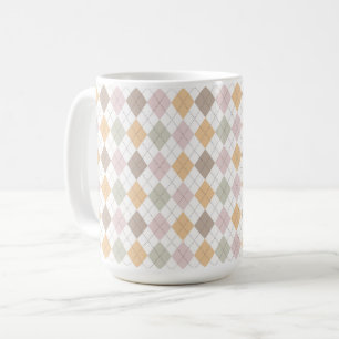 De Café Caneca com padrão argyle pastel