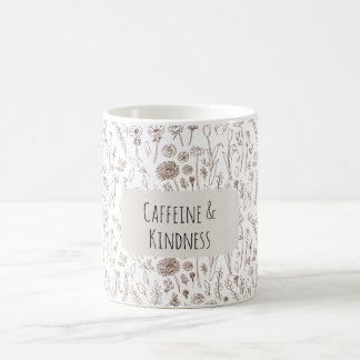 De Café Caneca com padrão floral marrom quente