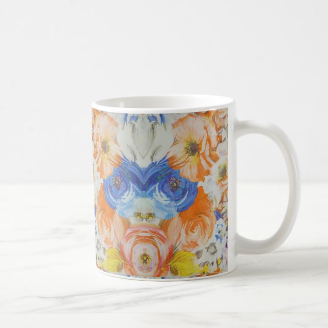 De Café Caneca com Padrão Floral Vibrante (Direita)