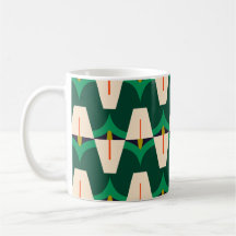 Caneca com padrão geométrico verde moderno Emerald