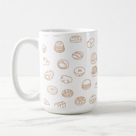 De Café Caneca com Padrão Minimalista 'Doces da Padaria'
