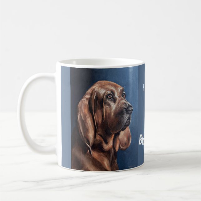 De Café Caneca com pintura a óleo do Bloodhound marrom (Esquerda)