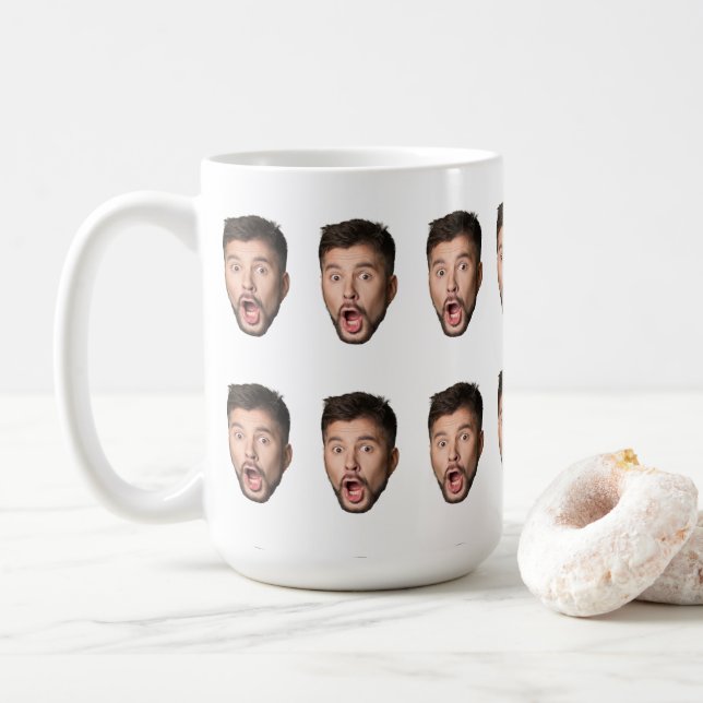 De Café Caneca com Rosto Personalizado Foto Imagem  (Com Donut)
