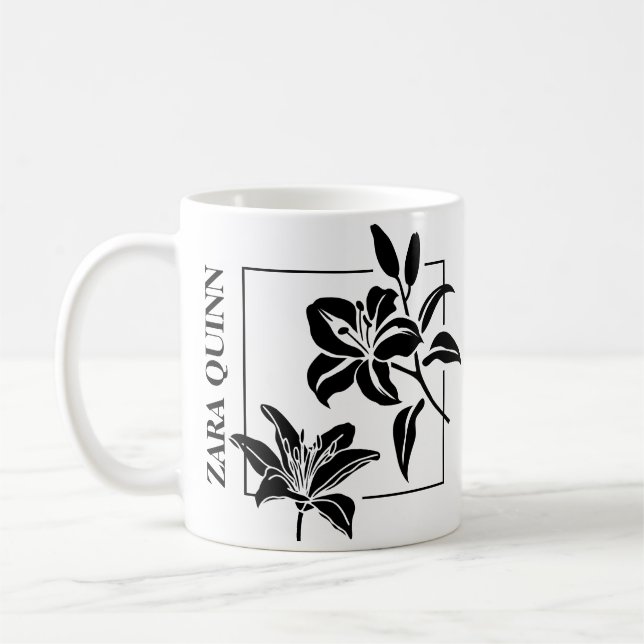 De Café Caneca com Silhueta da Elegante Tigela Lilás - Per (Esquerda)