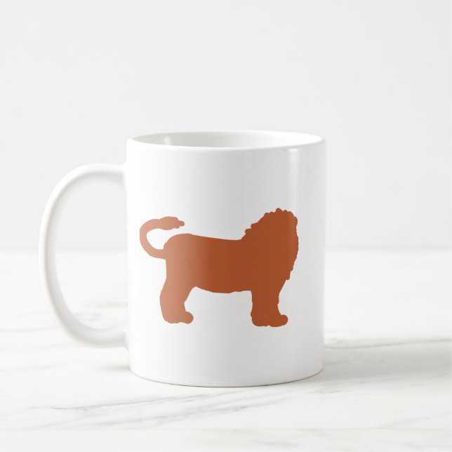 De Café Caneca com Silhueta do Leão em Bronze – Leo Quente (Esquerda)