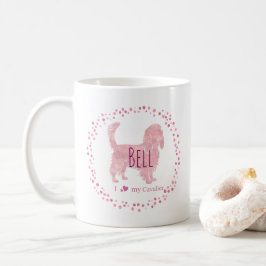 De Café Caneca com silhueta pastel rosa personalizada do c