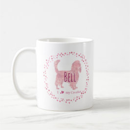 De Café Caneca com silhueta pastel rosa personalizada do c