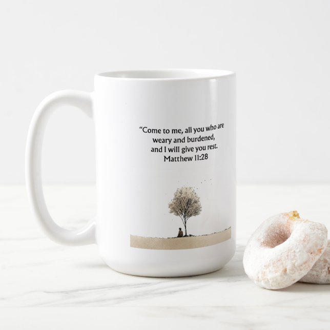 De Café Caneca com versículo da Bíblia Cristã | Presente d (Com Donut)