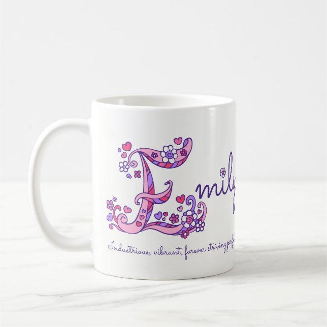 De Café Caneca conhecida do monograma da flor E do coração (Esquerda)