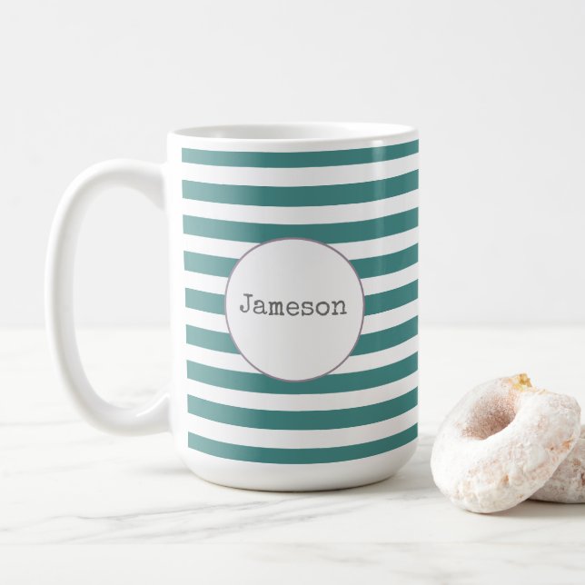 De Café Caneca conhecida listrada (Com Donut)