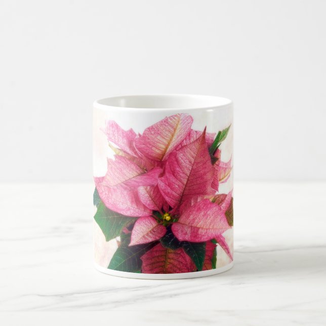 De Café Caneca cor-de-rosa bonito da poinsétia (Centro)