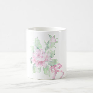 De Café caneca cor-de-rosa do ponto transversal