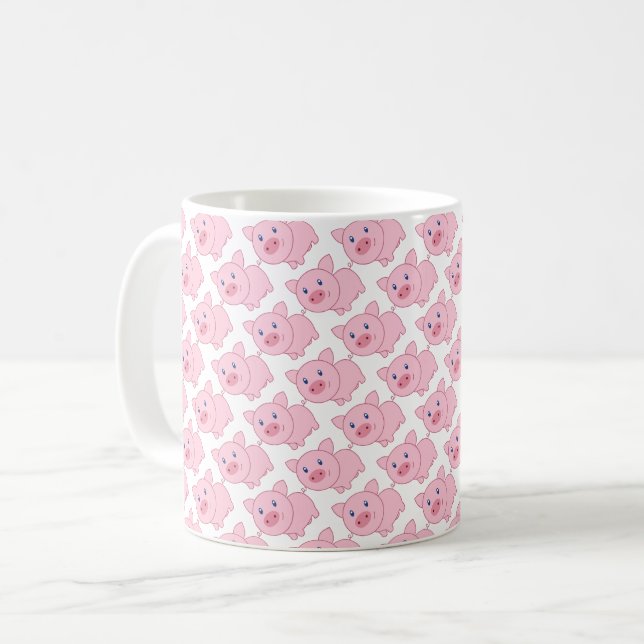 De Café Caneca cor-de-rosa dos porcos (Frente Esquerda)