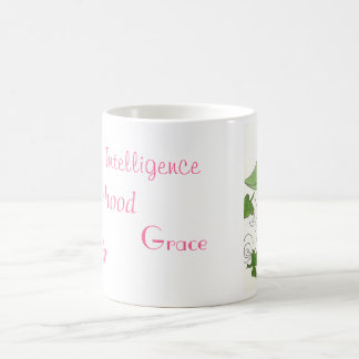 De Café caneca cor-de-rosa e verde