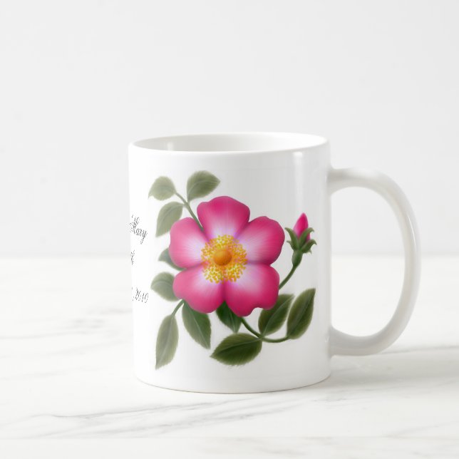 De Café Caneca cor-de-rosa selvagem customizável (Direita)