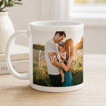 Caneca Coração Caligrafia Moderna Família 2-Foto